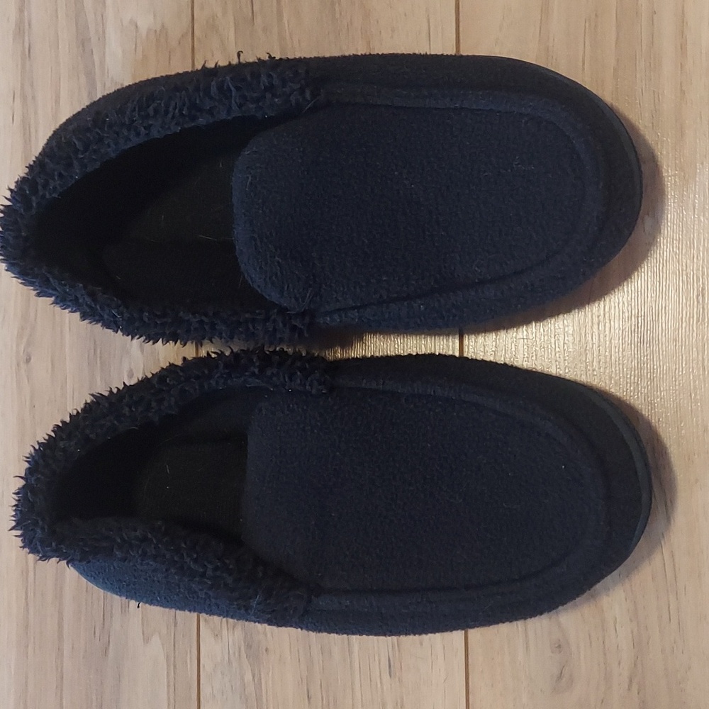 Kids L 5-6 cuddl duds fleece slippers black